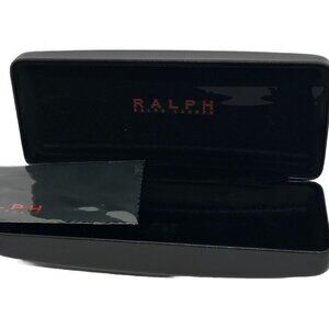 Ralph Ralph Lauren XL Black Clamshell Sunglasses Eyeglasses Hardcase Logo Travel